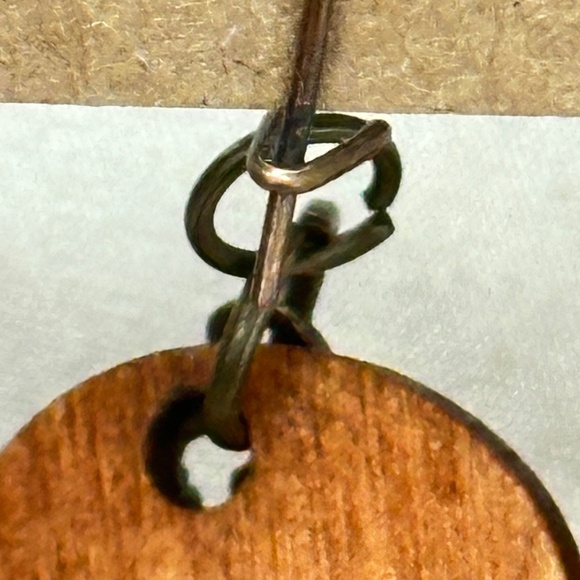 2/$15 Copper wood leaf & bead earrings Kidney wire hooks - Picture 6 of 16